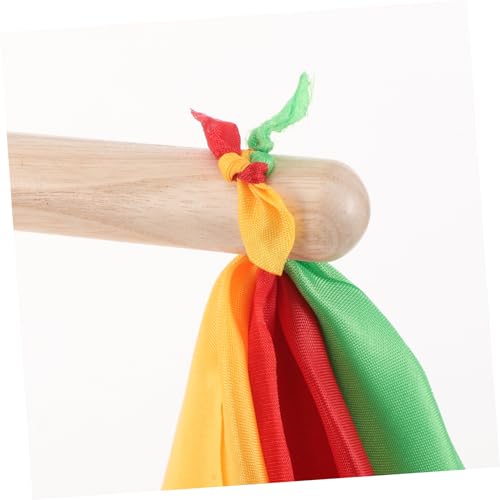 Par de baquetas de madera coloridas con bufandas miniatura 3