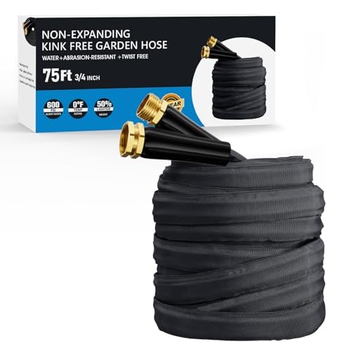 Haeteir 2025 Upgraded 75FT Non-Expanding Garden Hose,...