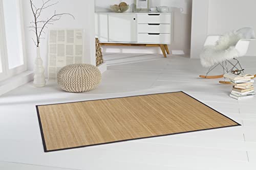DE-COmmerce Bambusteppich HIGHQ Bambusmatte Läufer mit Bordüre rutschfest...