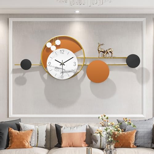 Horloge de mode murale moderne luxe grand format design salon - 5