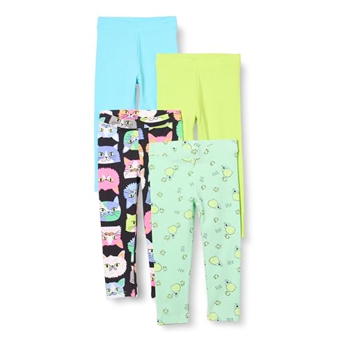 Amazon Essentials Disney | Marvel | Star Wars | Frozen | Princess Leggings Bambine e Ragazze, Pacco da 4, Star Wars/Ghirigoro, 5 Anni