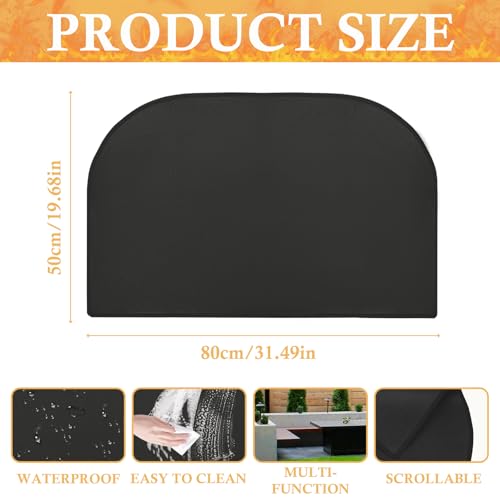 Tapis de Cheminée Résistant au Feu et Lgnifuge, 80x50cm Tapis de Cheminée Ignifugé, Protection Poele, Plaque de Protection Contre Les Etincelles, Tapis Anti Feu Devant Cheminee pour Poêle à Bois – vue 3