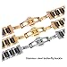 PTREWB Stainless Steel In Ceramic Watchband 12 13 14 15 16 17 18 19 20 21 22mm Watch Strap Women Man Fashion Quick Release Bracelet(Gold black,15mm)