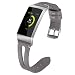 Produktbild NikoStore Bands für Fitbit Charge 3,Grau Damen Männer Leder Armband für Fitbit Charge 3 SE - klein