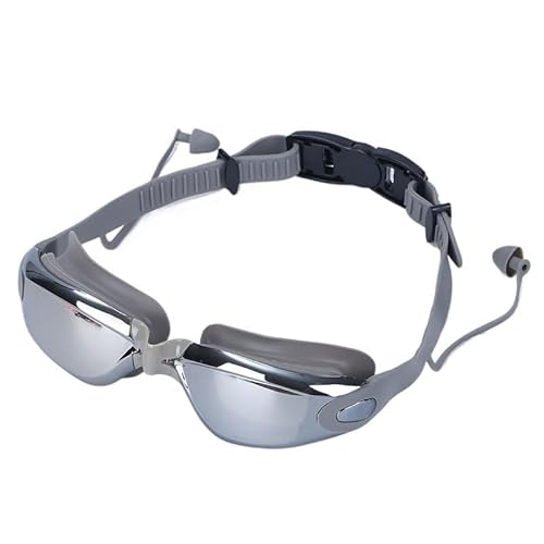 [BSKUAJH] Eye Protection Electroplated Anti-fog Swimming Goggles No Earplugs Waterproof