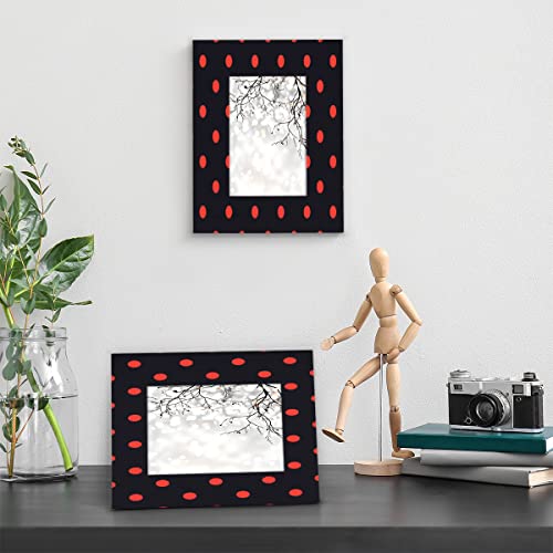 Cfpolar Polka Dot Red Black 11X14 Picture Frame Wood Photo Display Without Mat Photo Frames For For Table Top Or Wall Decor #TOP4
