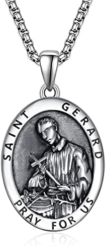 ADMETUS 925 Sterling Silver Amulet Necklace | Protection Necklace Patron Saints Jewellery for Men with 2.5mm 22"+2" Rolo Chain
