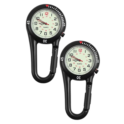 Montre gousset à quartz avec boucle arrière en acier inoxydable noir cadran fluorescent HEMOTON