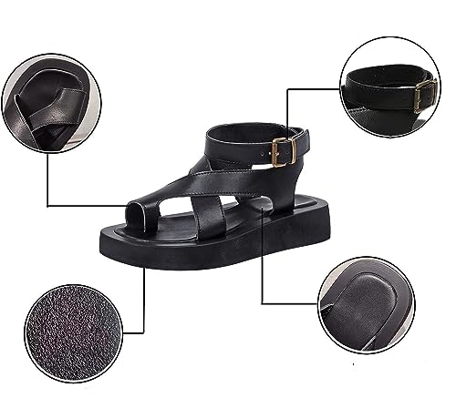 Women's Flat Sandals Fashion Cross Strap Design Adjustable Buckle Soft Sole Comfortable Outdoor Work Summer Casual Thick Sole Beach Sandals2