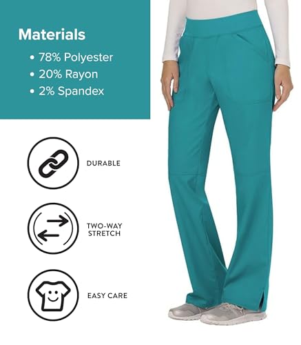 Image of Cherokee Women Scrub Pant with Straight Leg Pull-on Pant Medical Bottom with 4 Pocket & 2-Way Stretch Fabric - WW110