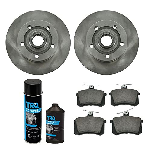 Image of TRQ Rear Brake Pad & Rotor Kit, with Chemical Kit Ceramic Compatible with 1998-1999 Audi A4