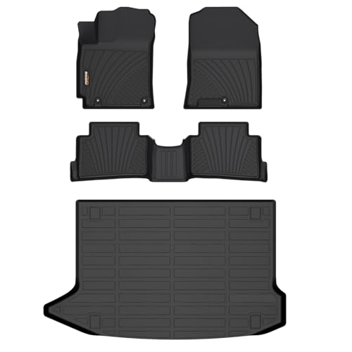 Binmotor-Floor Mats with Cargo Liner for Hyundai kona 2018-2023 & Kona N 2022 2023 (No Electric Model) SE, SEL, N Line, N, Limited Automotive Floor Liners Full Set-Black by Binmotor - Used condition - US$81.68