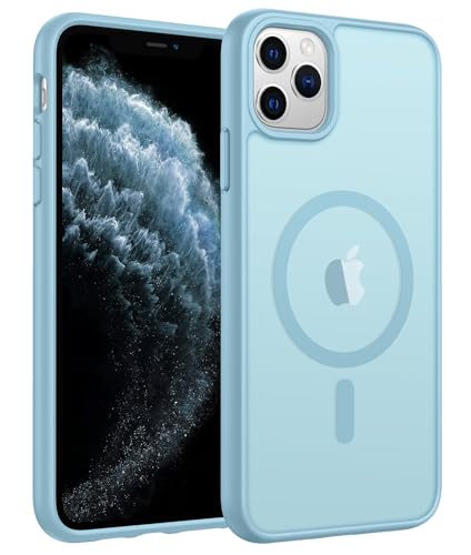 Image of FNTCASE for iPhone 11 Pro Case: [Compatible with Magsafe] Translucent Matte Magnetic Phone Cover - Military Grade Drop Protection Shockproof Protective for iPhone 11Pro 2019 Cases - Teal