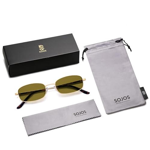 Image of SOJOS Trendy Rectangle Sunglasses Womens Mens, Retro 80s 90s Y2k Chic Narrow Thin Skinny Sunnies SJ1187