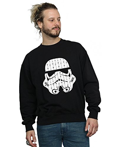 Image of Star Wars Men's Christmas Stormtrooper Helmet Sweatshirt Large Black