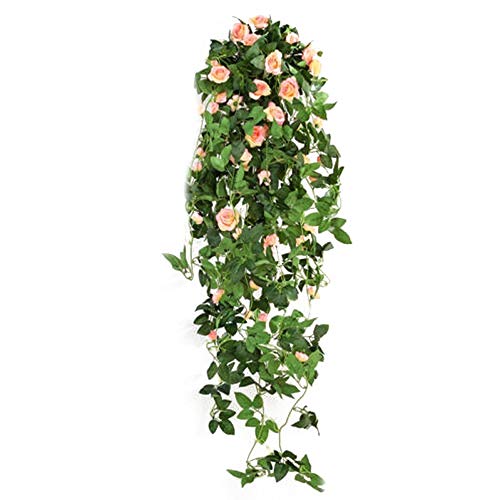 XWU 15.8ft Artificial Rose Vinem, Flores Falsas Rosa Guirlanda de Flores de Seda Penduradas Plantas