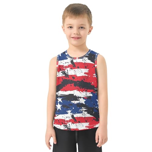 Boys Tank Top Shirts American Flag Camo Camouflage Sleeveless T-Shirts Crew Neck for Kids Clothing Children2