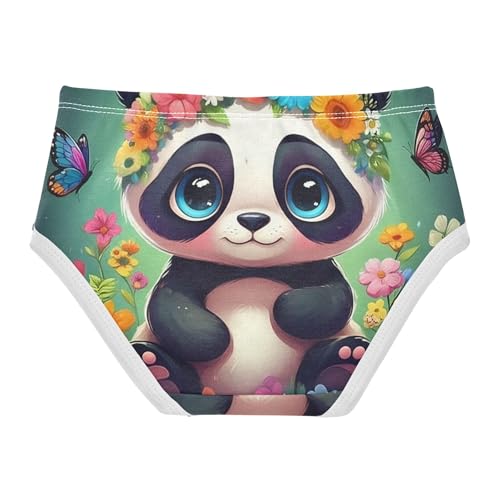 Cute Panda Bear Floral Panties for Girl Girls Underwear Toddler Cotton Fancy Kids Briefs Undies 2t2