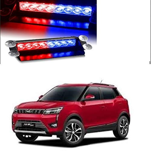 KARDECK Waterproof 8 LED Red Blue Police Flashing Light for XUV300