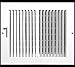 10"w X 8"h 2-Way-Flat Stamped Steel - Vent Cover - Grille Register - Sidewall or Ceiling - High Airflow - White [Outer Dimensions: 11.75"w X 9.75"h]