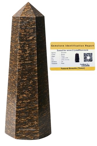 Image of Crystal Heaven Certified Bronzite Crystal Tower Obelisk Point For Chakra, Healing & Balancing-Aaa Grade Original Certified Gemstone Agate For Reiki Meditation Yoga Spiritual (2-3 Inches)