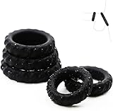 2024 Soft Stretchy 5pcs Portable Ring Set Male Toy Silicone Sx Ring it Erection Enhancing Pack Black,Last Longer and Get Harder for Men Couples Sweater Black EZRING-Z3