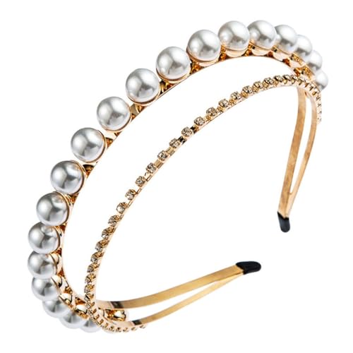 Bandeau de perles forestières JFDBGU et strass coloré pour une coiffure multicouche raffinée
