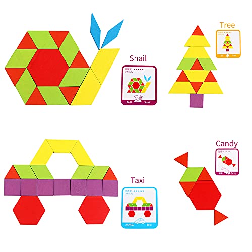 Mingzhe 155 peças de madeira padrão bloco de forma geométrica quebra-cabeça educação infantil brinqu