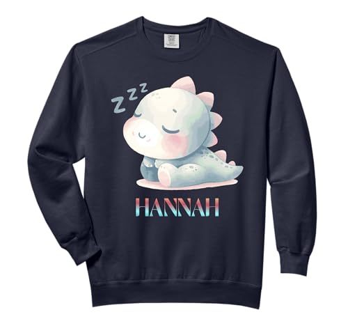 Hannah Cute Sleeping Dino Baby Names Comfort Colors Adult Sweatshirt