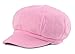 Women Vintage Newsboy Cabbie Peaked Beret Cap Warm Baker Boy Visor Hat Flat Cap (Pink)