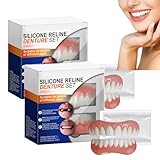 Silicone Reline Denture Set, Denture Silicone Reline Kit for Dentures, Soft Denture Reline Kit for Men and Women, Unisex Denture Reline Kit is Suitable for securing Upper and Lower dentures (2Pcs)