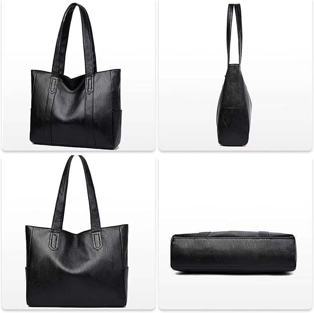 Image of Crossbody Bag for Women, Black Tone Shoulder Handbag for Women, Grain Texture with Inner Padded Pocket Handbag