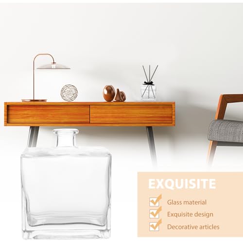 Jarrón plano de estilo japonés y botella difusora de perfume transparente Holibanna 8