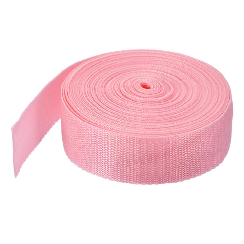 Image of MECCANIXITY Lightweight Polypropylene Webbing Strap 0.8 inch 10 Yard Backpack Strapping Band Pink for Outdoor Luggage Cargo Straps