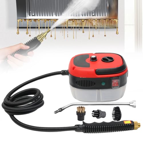 Image of Portable High Pressure Steam Cleaner, 2500W Handheld High-Temperature Pressurized Steam Cleaner, 10s Fast Heat-Up & 6-Level Steamer for Home Kitchen & Car Deep Cleaning (Red)
