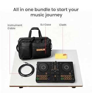 Pioneer DJ AlphaTheta DDJ-FLX2 Compact 2-Channel DJ Controller Bundle with Carrying Case, Instrument Cable, and Austin Bazaar Polishing Cloth