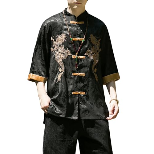 T-shirt d'été homme léger style chinois pour rester au frais avec style vintage