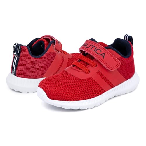 Nautica Kids Boys Fashion Sneaker Athletic Running Shoe with Strap for Toddler and Little Kids-Towhee-Red-10