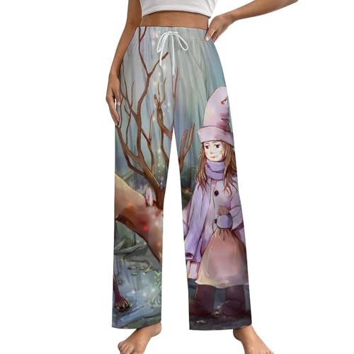 Pantalon de pyjama femme cerf vêtement de nuit doux taille S idéal cadeau