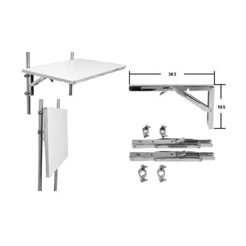 Bras INOX Support Table console murale équerre robuste 303x165 mm
