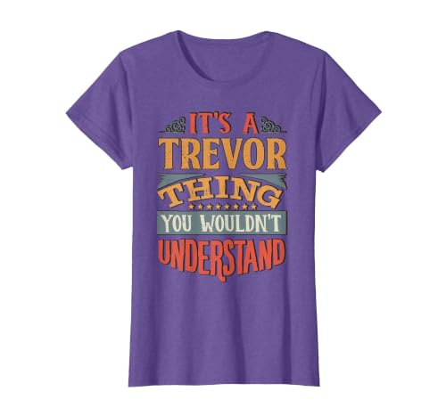 Trevor Name T-Shirt, Women, Purple Heather, XX-Large