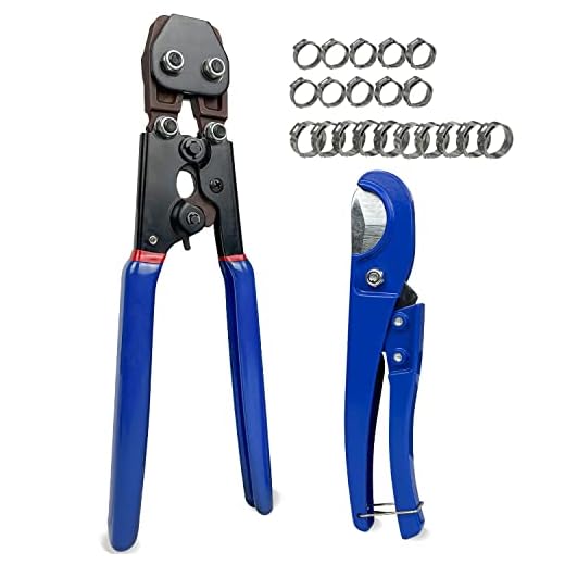 Sutekus PEX Cinch Tool Set For 3/8" to 1" Clamps Pex Crimping Tool Crimper and Pex Cutter With Free Clamps Pipe Fitting Tool Kit