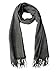 Chezi Solid Color Fringe Blanket Scarf Wrap Long Oversized Shawl (Dark Grey)