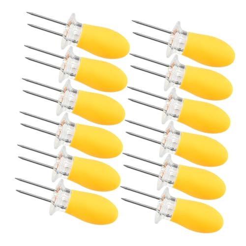 ifundom 12pièces Support Pour Épis De Maïs Acier Inoxydable Brochettes Pour Maïs Ensemble De Supports Multifonction Pour Barbecue Et Aliments Solides