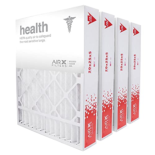 AIRx Filters 20x25x5 MERV 13 HVAC AC Furnace Air Filter Replacement for Honeywell FC100A1037 FC35A1027 CF200A1016, Health 4-Pack, Made in the USA