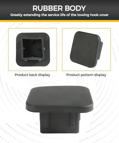 UBOG Hitch Cover,Car Accessories Trailer Hitch Covers,Tow Hitch Covers,2 Inch Receiver Hitch Cover,Rubber Heavy Duty Trailer Hitch Tube Cover Plug,Suitable for Most Cars Trucks ATV (Black) - Thumbnail 3