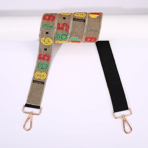 Image of NLCAC Beaded Purse Strap Replacement Crossbody Bag Strap Mardi Gras Valentines Day Holiday Crossbody Strap for Bags