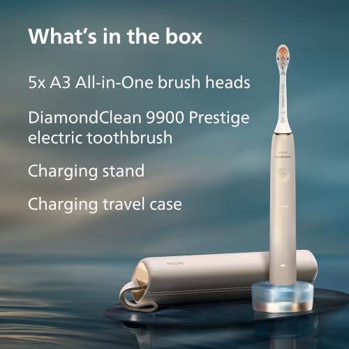 Philips Sonicare 9900 Prestige Electric Toothbrush, 5 Brush Head, Champagne - image 9