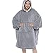 Felpa con cappuccio Oversize Felpa con cappuccio Super Soft Calda Indossabile Coperta Gigante Con Cappuccio Anteriore Tasca Gigante Maglione Adulti Uomini Donne Grigio Chiaro