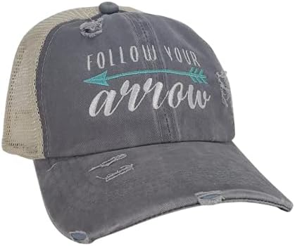 Follow Your Arrow Women's Ponytail Baseball Style Hat Gray